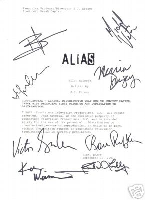 Poster Autografato del Cast di alias